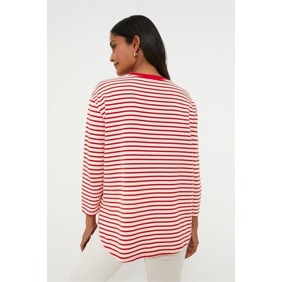 POMANDER PLACE Cherry Striped Knit Popover Size L NWT Retail $78 Tuckernuck - Picture 2 of 8
